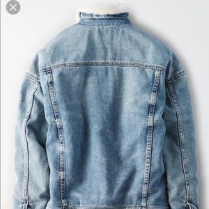 ae fur lined boyfriend denim jacket